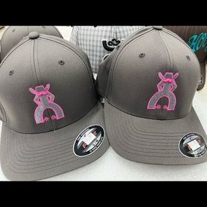 NWT Gray and Pink Cowboy with spurs Hooey Cap Made in Texas Flex Fit